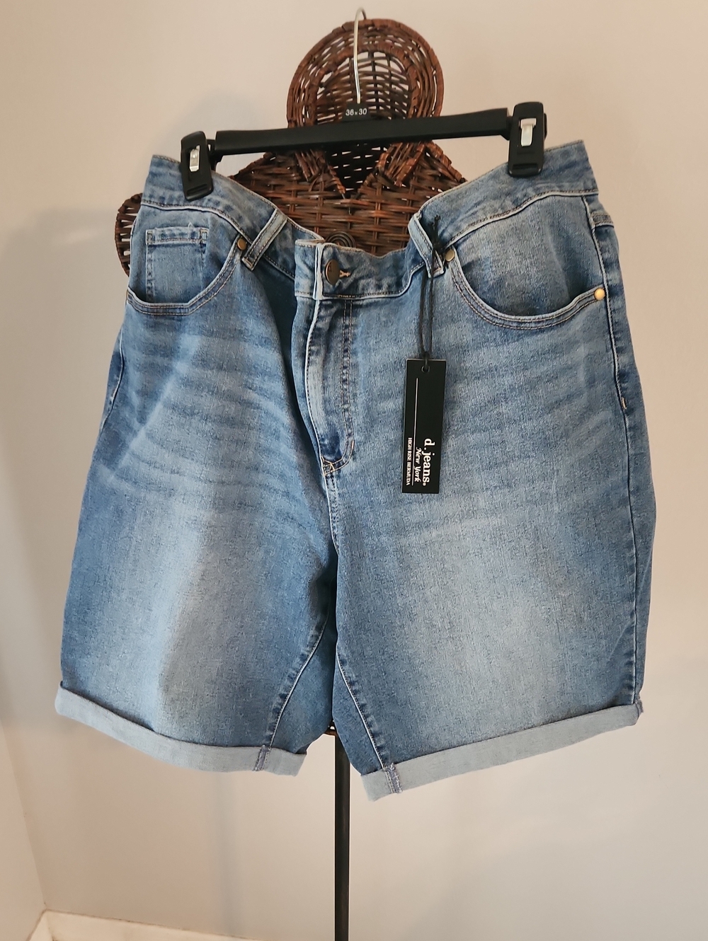 d. jeans Light Blue Rolled Hem Denim Shorts